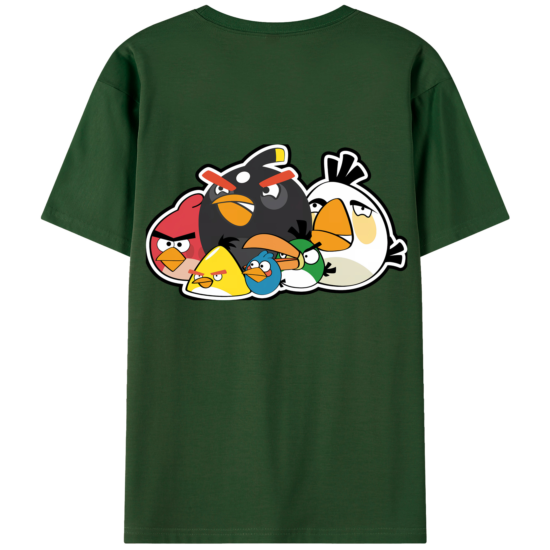 （画像用） Angry Birds アングリーバード 綿100％半袖Tシャツ（背面プリント）